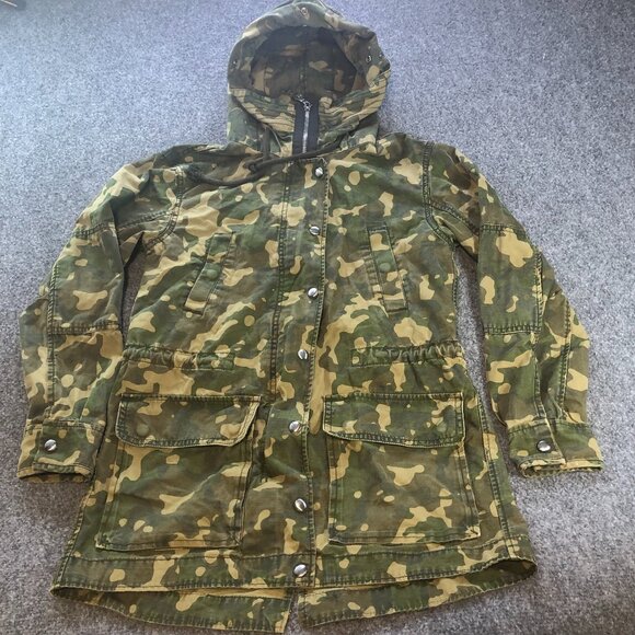 GAP Other - GAP Jacket Mens Extra Small Camouflage Flap Pockets Goth Steampunk Y2K Zip